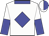 White, blue diamond and collar, white and blue halved sleeves and cap