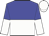 blue and white halved horizontally, halved sleeves, white cap