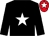 Black, white star, red cap, white star