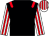 Black, red epaulets, white and red striped sleeves and cap