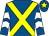 Royal blue, yellow cross belts, royal blue and white chevrons on sleeves, royal blue cap, yellow star