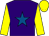 Purple, royal blue star, yellow sleeves & cap