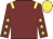 maroon, yellow epaulettes, yellow stars on sleeves, yellow cap