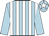 Light blue and white stripes, light blue sleeves, light blue cap, white star