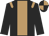 black, light brown stripe, light brown epaulets, quartered cap