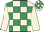 Beige and emerald green check, beige sleeves