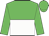 Lime green and white halved horizontally,lime green sleeves, lime green cap