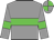 Grey body, green hoop, grey arms, green armlets, grey cap, green quartered