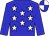 Blue, white stars, blue sleeves, quartered cap