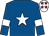 Royal blue, white star, white armlet, white cap, red stars