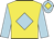 Yellow, light blue diamond and sleeves, light blue cap, yellow diamond