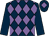 Dark blue & mauve diamonds, dark blue sleeves, mauve diamond on cap