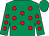 Emerald green, red spots, emerald green cap