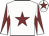 White, maroon star, diabolo on sleeves, maroon star on cap