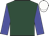 Dark green, blue sleeves, white cap