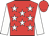 Red, white stars, white sleeves, red cap