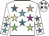 White, multi coloured stars