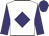 White, purple diamond & sleeves, purple cap