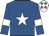 Royal blue, white star, white armlet, white cap, red stars