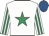 White, emerald green star, striped sleeves, royal blue cap