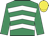 Emerald green & white chevrons, emerald green sleeves, yellow cap