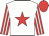 White, red star, red and white striped sleeves, red cap