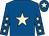 Royal blue, beige star, royal blue sleeves, beige stars, royal blue cap, beige star