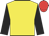Yellow, black sleeves, red cap