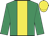 Emerald green, yellow stripe, yellow cap