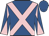 Royal blue, pink cross belts, diabolo on sleeves