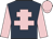 Dark blue, pink cross of lorraine, sleeves and cap