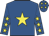 Royal blue, yellow star, yellow stars on sleeves, royal blue cap, yellow stars