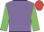 Mauve, green sleeves, red cap