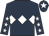 Dark blue, white triple diamond, dark blue sleeves, white stars, dark blue cap, white star
