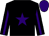 Black, purple star, purple stripe on sleeves, purple cap