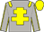 Light grey, yellow cross of lorraine and epaulets, yellow seams on sleeves, yellow cap