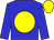 Blue, yellow disc, yellow cap