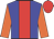 Big-blue body, red stripe, orange arms, red cap