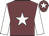 Garnet body, white star, white arms, garnet cap, white star