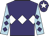 Purple, white triple diamond, light blue sleeves, purple diamonds, purple cap, white star