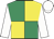 Emerald green and yellow (quartered), white sleeves and cap
