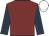 Maroon, dark blue sleeves, white cap