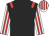 Black, red epaulets, white and red striped sleeves and cap
