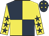Dark blue and yellow (quartered), yellow sleeves, dark blue stars and stars on cap