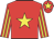 Red, yellow star, striped sleeves, yellow star on cap