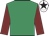Emerald green, maroon sleeves, white cap, black star
