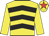 Yellow & black chevrons, yellow sleeves, yellow cap, red star