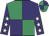 Emerald green and purple (quartered), purple sleeves, white stars