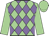 Light green and mauve diamonds, light green sleeves and cap