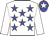 White body, big-blue stars, white arms, big-blue cap, white star
